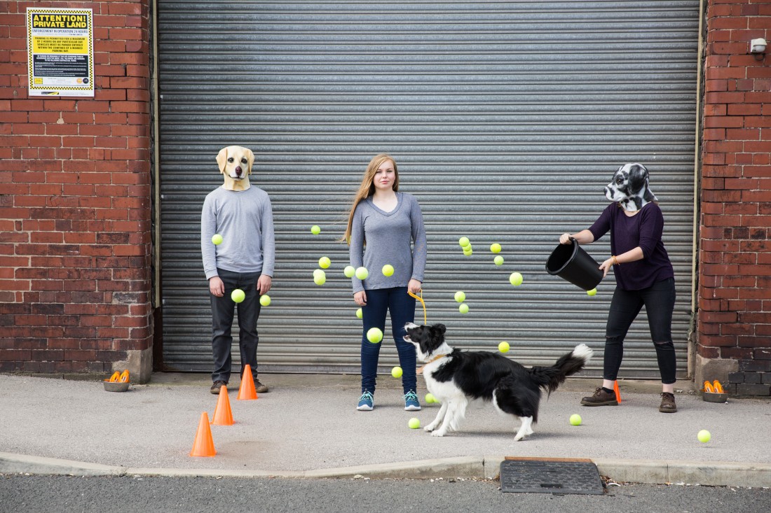 Tin Can People In front of shutters (Landscape) Tin Can People present Katie & Pip at the Nuffield Theatre on Friday 9 February 2018