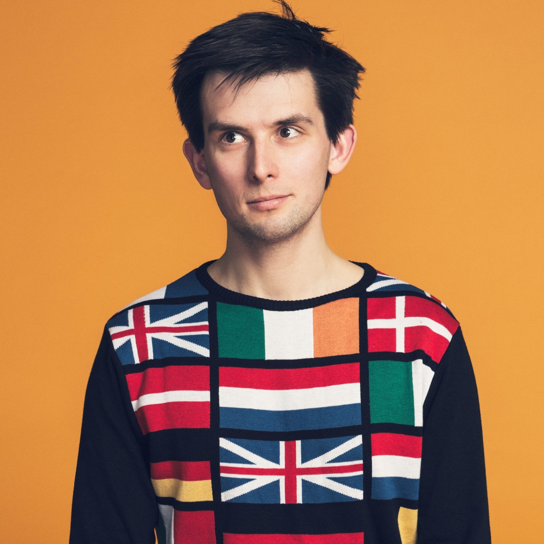Kieran Hodgson 75 Promo Photo Character comedian Kieran Hodgson returns with the surprising tale of how Britain joined Europe in the first place. Nuffield Theatre, Lancaster. Friday 8 March 2019.