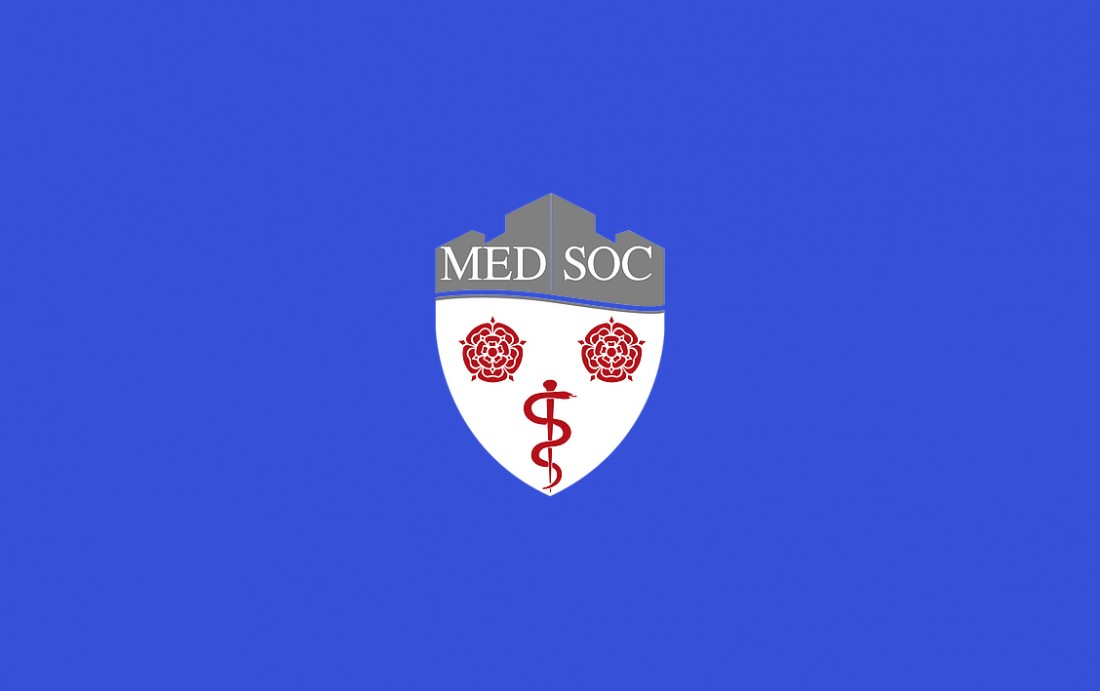 medsoc-logo-blue Lancaster University Med Soc Logo on blue background