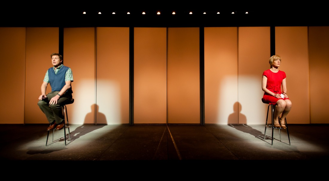 Tony Bell and Lucy Ellinson in Northern Stage's Oh, The Humanity. Photo by Topher McGrillis